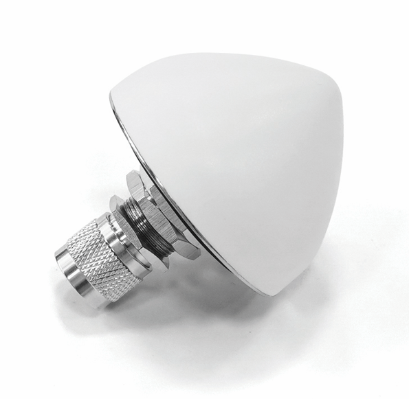 White active GPS antenna housing with threaded RF interface