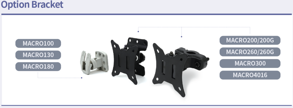 Antenna bracket options and associated model families
