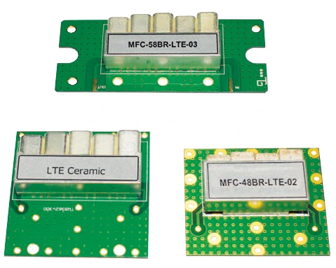 LTE ceramic filter examples on PCB assemblies