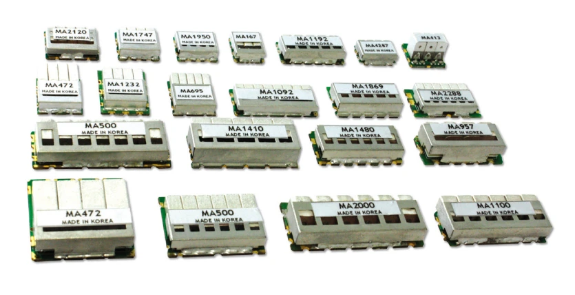 Array ceramic filter components in different package sizes